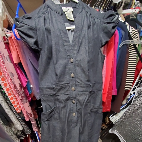 Ice Dresses & Skirts - ICE Black Denim Dress Sz 6 Excellent USED